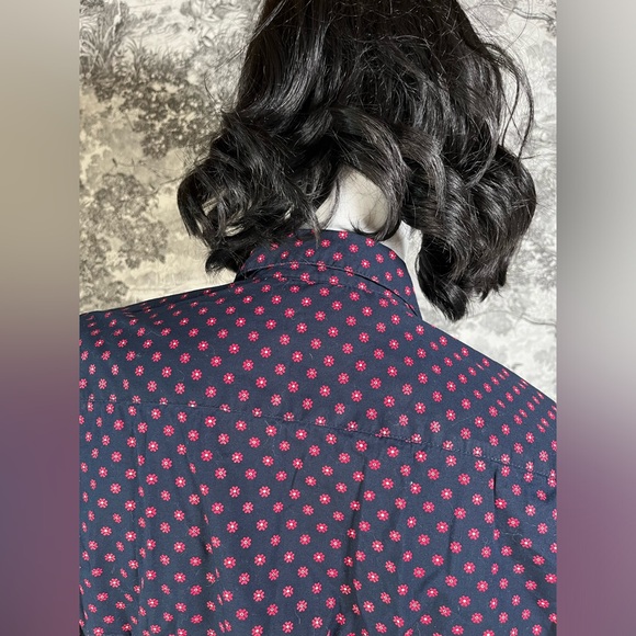 Navy Floral Print Blouse - Picture 6 of 8